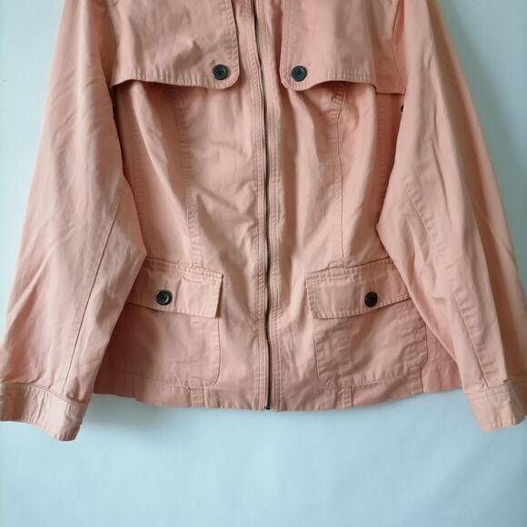 Studio Works Women's Peach Chino Fabric Full Zip Front Jacket Plus Size 2X - Picture 3 of 7